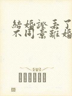 结婚证丢了一方不同意离婚怎么办封面