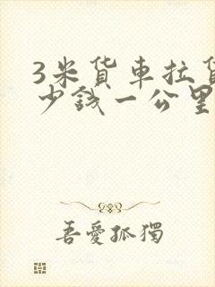 3米货车拉货多少钱一公里