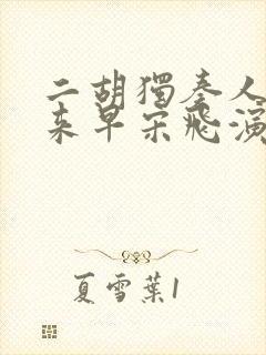 二胡独奏人勤春来早宋飞演奏