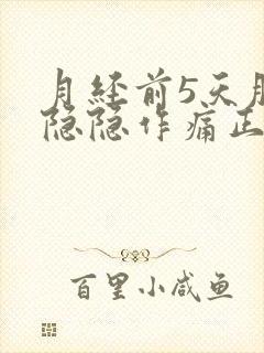 月经前5天肚子隐隐作痛正常吗