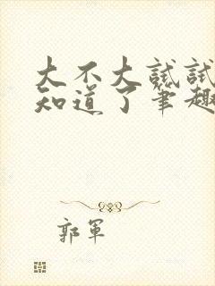 大不大试试不就知道了笔趣阁封面