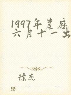1997年农历六月十一出生命运