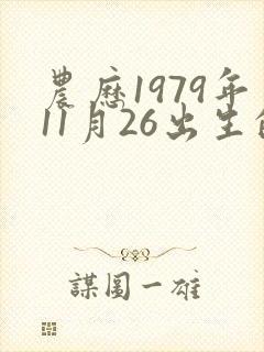 农历1979年11月26出生的命运