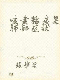 咳黄粘痰是什么肺部症状封面