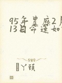 95年农历2月13日命运如何