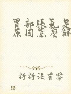 胃部胀气是什么原因怎么解决封面