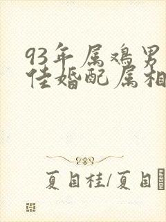 93年属鸡男最佳婚配属相