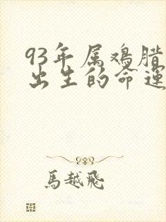 93年属鸡腊月出生的命运