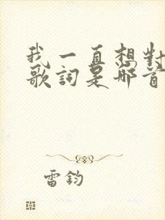 我一直想对你说歌词是哪首歌