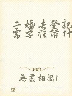 二婚去登记结婚需要准备什么证件