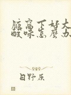 腋窝下好大的醋酸味怎么办