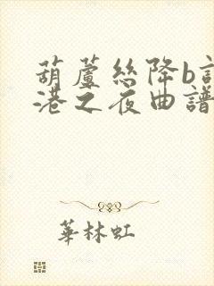 葫芦丝降b调军港之夜曲谱封面