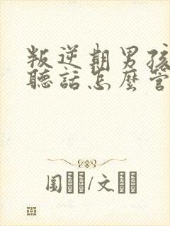 叛逆期男孩子不听话怎么管教封面