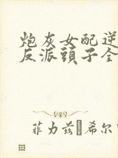 炮灰女配逆袭成反派头子全本免费txt下载