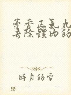 藿香正气丸可以去除体内的湿气吗