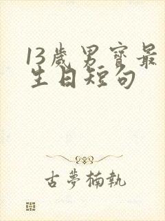 13岁男宝最火生日短句封面