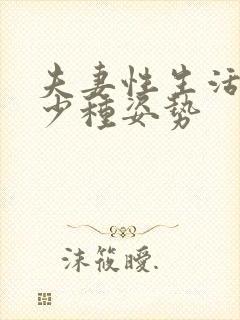 夫妻性生活有多少种姿势