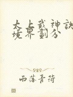 太上武神诀吴云境界划分