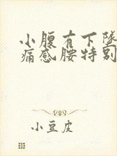 小腹有下坠的疼痛感腰特别疼