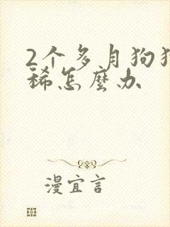 2个多月狗狗拉稀怎么办