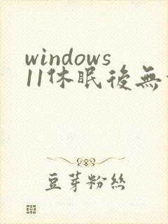 windows11休眠后无法唤醒