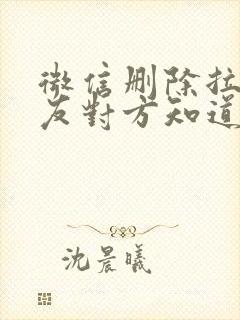 微信删除拉黑好友对方知道吗