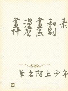 画漫画和素描有什么区别