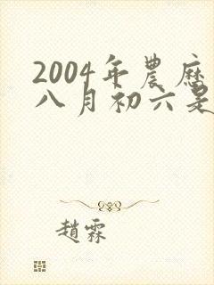 2004年农历八月初六是什么命封面