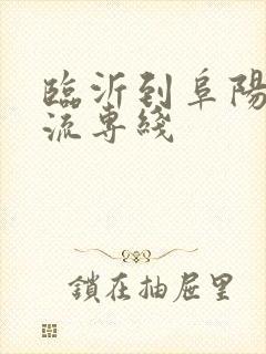 临沂到阜阳的物流专线