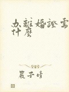 办离婚证需要带什么