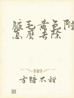 腋毛黄色附着物怎么去除封面