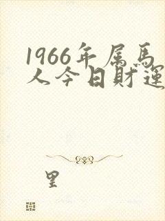 1966年属马人今日财运如何