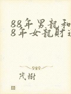 88年男龙和88年女龙财运