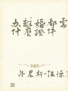 办离婚都需要带什么证件