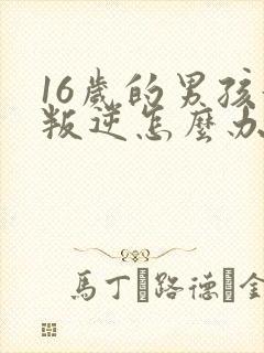 16岁的男孩好叛逆怎么办