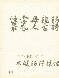 悼念母亲的悼词最感人古诗词