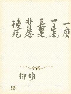 后背长了一个小疙瘩是怎么回事