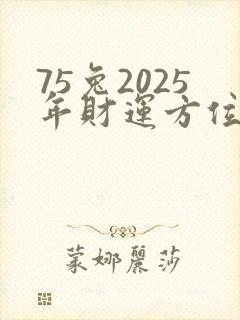 75兔2025年财运方位
