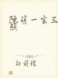 陈萌一家三口近照封面