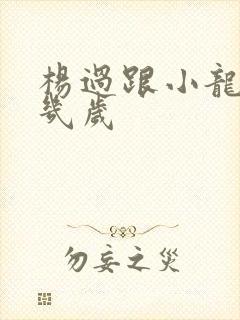 杨过跟小龙女差几岁