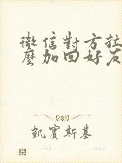 微信对方拉黑怎么加回好友