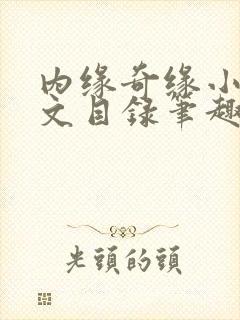 内缘奇缘小说全文目录笔趣阁