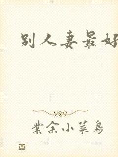 别人妻最好玩封面