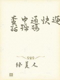 查中通快递的电话号码封面