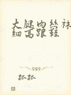 大腿肉丝袜黑色细高跟鞋