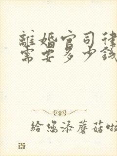 离婚官司律师费需要多少钱