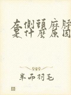 左侧头麻脖子疼是什么原因