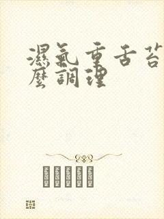 湿气重舌苔白怎么调理