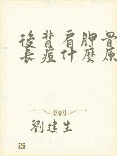 后背肩胛骨两边长痘什么原因