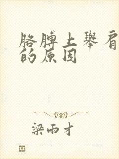 胳膊上举肩膀疼的原因封面